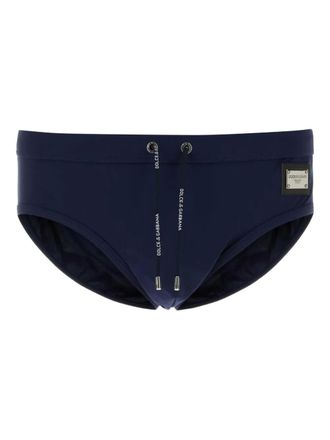 Dolce & Gabbana logo-plaque swim briefs - Blue