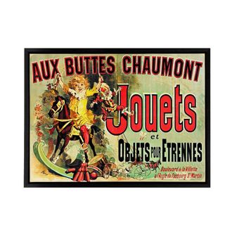 Artery8 Aux Buttes Chaumont Jouets French Advert Framed Canvas Wall Art Print in Green | Size: W24 x H32