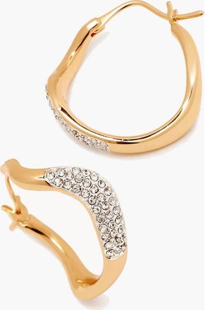 Yoj Curved Mini Pave Hoop Earrings in Gold at Nordstrom