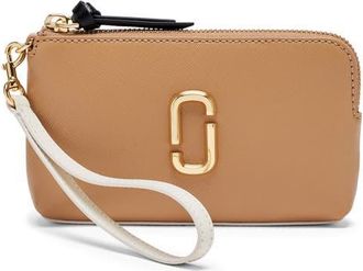 Marc Jacobs The Snapshot Wristlet Leather Clutch in Camel Multi at Nordstrom