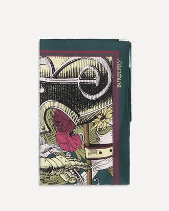 Burberry Silk Scarf with Etched Knight Male UNI