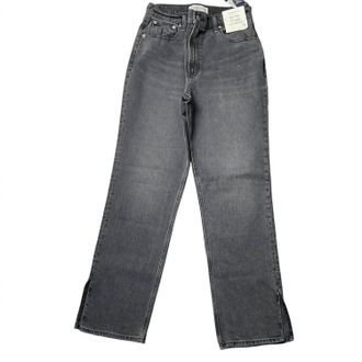 Abercrombie & Fitch Womens 90s Ultra High Rise Straight Jeans In Black, Gray