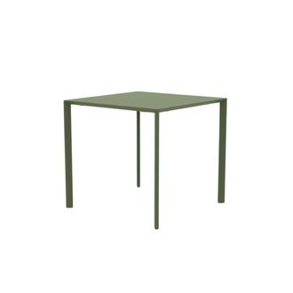 MondoViro Mesa de jard&iacute;n cuadrada de metal verde 80x80 cm 75h