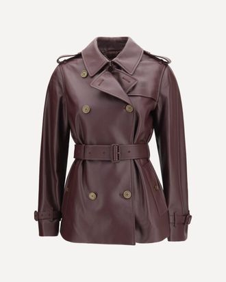 Burberry Short leather Trench Coat Female 8