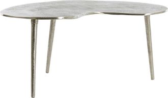 Light & Living Light&living - Mesa Auxiliar Gia De Metal Travertino Blanco