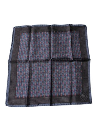 Dolce & Gabbana Mens Dark Blue Beetle Square Handkerchief Scarf Silk