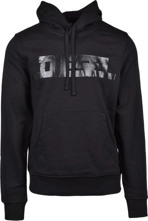 Diesel Black Hooded Cotton Hoodie
