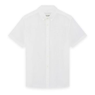 Lyle & Scott Short Sleeve Linen Shirt - Heren - Overhemden - Wit - Maat: S Linnen
