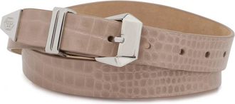 Philipp Plein Accessoires, Dames, Beige, 70 CM, Leer, Leren Riem Cocco