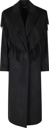 Federica Tosi Anthracite Cape Detachable Wool-Cashmere Coat