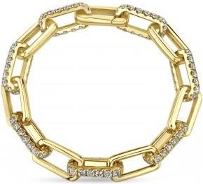 Allurez Diamond Paper Clip Link Bracelet 14k Yellow Gold (5.78ct)