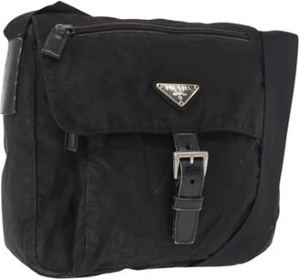 Prada Pre-owned Cross Body Bags, female, Black, Size: ONE SIZE Pre-owned Vintage Nylon Shoulder Bag