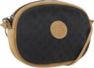 Fendi Pre-owned Cross Body Bags, female, Black, Size: ONE SIZE Pre-owned Canvas Cross Body Bag