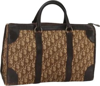 Dior Pre-owned Handbags, female, Brown, Size: ONE SIZE Pre-owned Vintage Canvas Hand Bag