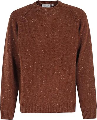 Carhartt Work in Progress Anglistic Sweater - Heren - Ronde hals truien - Bruin - XL - Katoen - Truien & Vesten