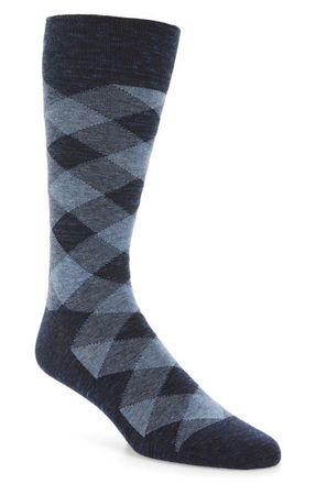 Cole Haan Twist Plaid Socks in Blue Rain Heather at Nordstrom