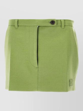 Miu Miu knit skirt button detail belt loops pockets
