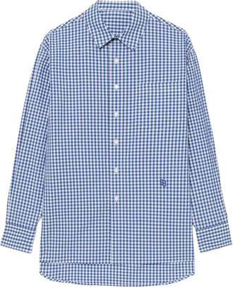 Ader Error gingham-check shirt - women - Cotton - L - Blue