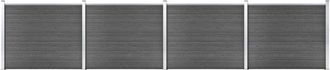 vidaXL Vidaxl - Set Pannelli di Recinzione in wpc 699x146 cm Nero