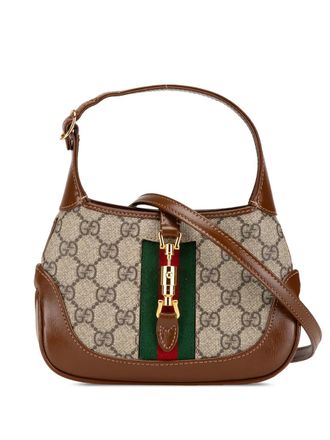 Gucci 2016-2024 Mini GG Supreme Jackie 1961 crossbody bag - women - Fabric/Calf Leather - One Size - Brown