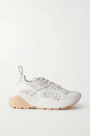 Stella McCartney Sneakers In Pizzo Con Finiture In Materiale Vegan Eclypse - Bianco