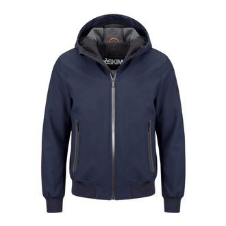 H&egrave;SKIMO Bomber Cappuccio Tech Bonded - Heren - Jassen - Blauw - Maat: 2XL Zijde