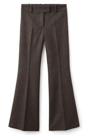 Mango Heathered Wool Blend Flare Pants in Brown at Nordstrom Rack, Size 2