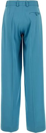 Stella McCartney Womens Light-Blue Satin Wide-Leg Pant Steelblue Acetate Pantaloni Trousers
