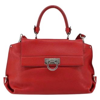 Ferragamo Pre-owned Handbags, female, Red, Size: ONE SIZE Pre-owned Leather Handbag