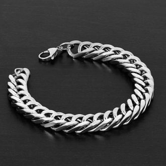 Crucible Jewelry Crucible Los Angeles Polished Stainless Steel Curb Chain 10mm Wide Bracelet