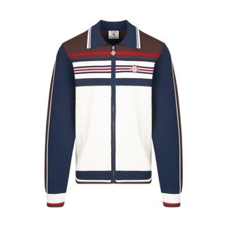 Casablanca Hoodies & sweatvesten, Heren, Bruin, S, Cafe Stripe Zip Up Jas