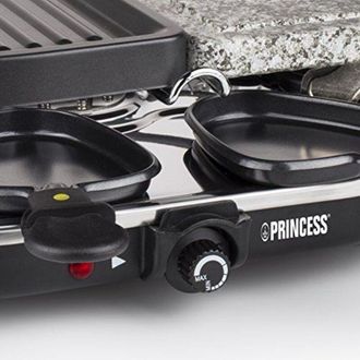 Princess Maquina Raclette 8 Personas 1200w + Piedra Para Asar + Grill - 162710-01-001 Princess