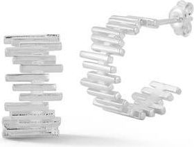 Glaze Jewelry Ribbed Hoop Earrings in Silver at Nordstrom Rack