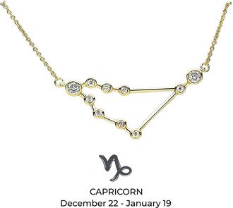 Sterling Forever 14K Cz When Stars Align Constellation Necklace