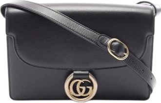 Gucci Pre-owned Vintage Crossbody Tas - Dames - Vintage Schoudertas - Zwart - ONE Size - Leer - Vintage