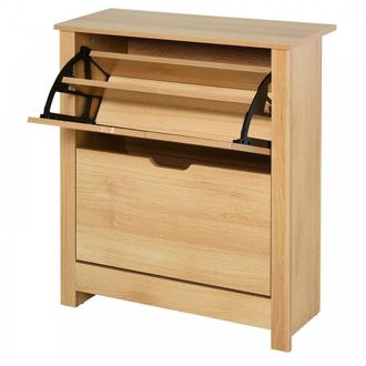 HOMCOM Particle Board 12-Pair Shoe Storage Cabinet Brown - Home Living | TJ Hughes