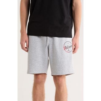 Volcom Roundabout Fleece Shorts in Heather Grey/Red Black at Nordstrom Rack, Size X-Large