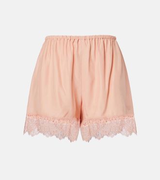 Stella McCartney Lace-trimmed silk shorts