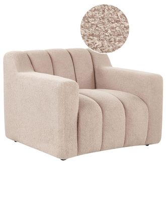 Beliani Sill&oacute;n de boucl&eacute; beige