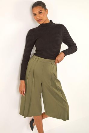 Roman Pleat Front Stretch Culottes