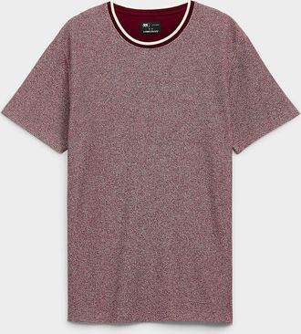 Le 31 Mens Semi-plain textured knit T-shirt