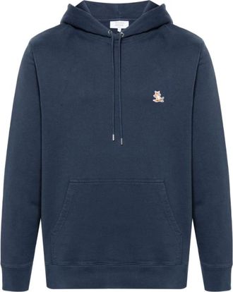 Maison Kitsun&eacute; Casual Chillax Patch Hoodie - Heren - Hoodies - Blauw - XL - Katoen - Hoodies & sweatvesten