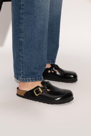 Birkenstock Boston Braided Slides, Womens, Black