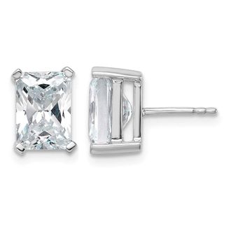 Diamond2Deal 14k White Gold 5 ctw Radiant Cut Lab Grown Diamond Stud Earrings