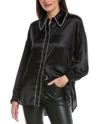AllSaints Allsaints Charli Stitch Silk-Blend Shirt