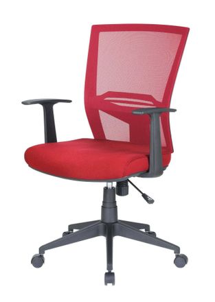 Dmora Silla De Oficina Dlom, Silla Ejecutiva De Malla Con Reposabrazos, Asiento De Oficina Ergon&oacute;mico, 59x64h96/106 Cm, Rojo - Dmora