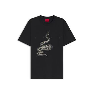HUGO BOSS Cotton-jersey T-shirt with spaced-out logo