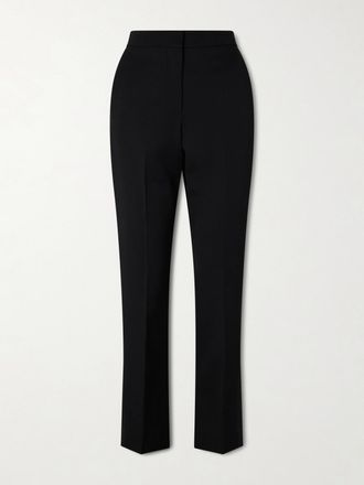 Givenchy Pantaloni Slim-fit In Lana Con Finiture In Gros-grain - Nero