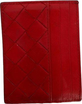 Bottega Veneta Red Leather Card Holder (Authentic Pre-Loved)