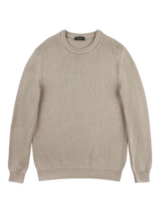 Zanone crew-neck cotton sweater - Neutrals